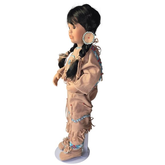 Linda Mason American Diary Doll Native American Indian 1991 Vintage Porcelain - Picture 5 of 13